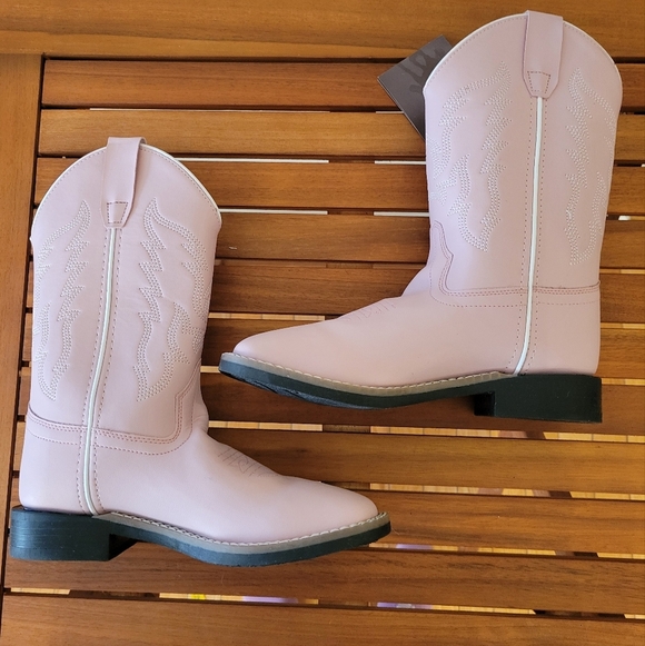 NIB Old West Pink Cowboy Western Boots Size 3Y/5 Womens - Picture 2 of 6